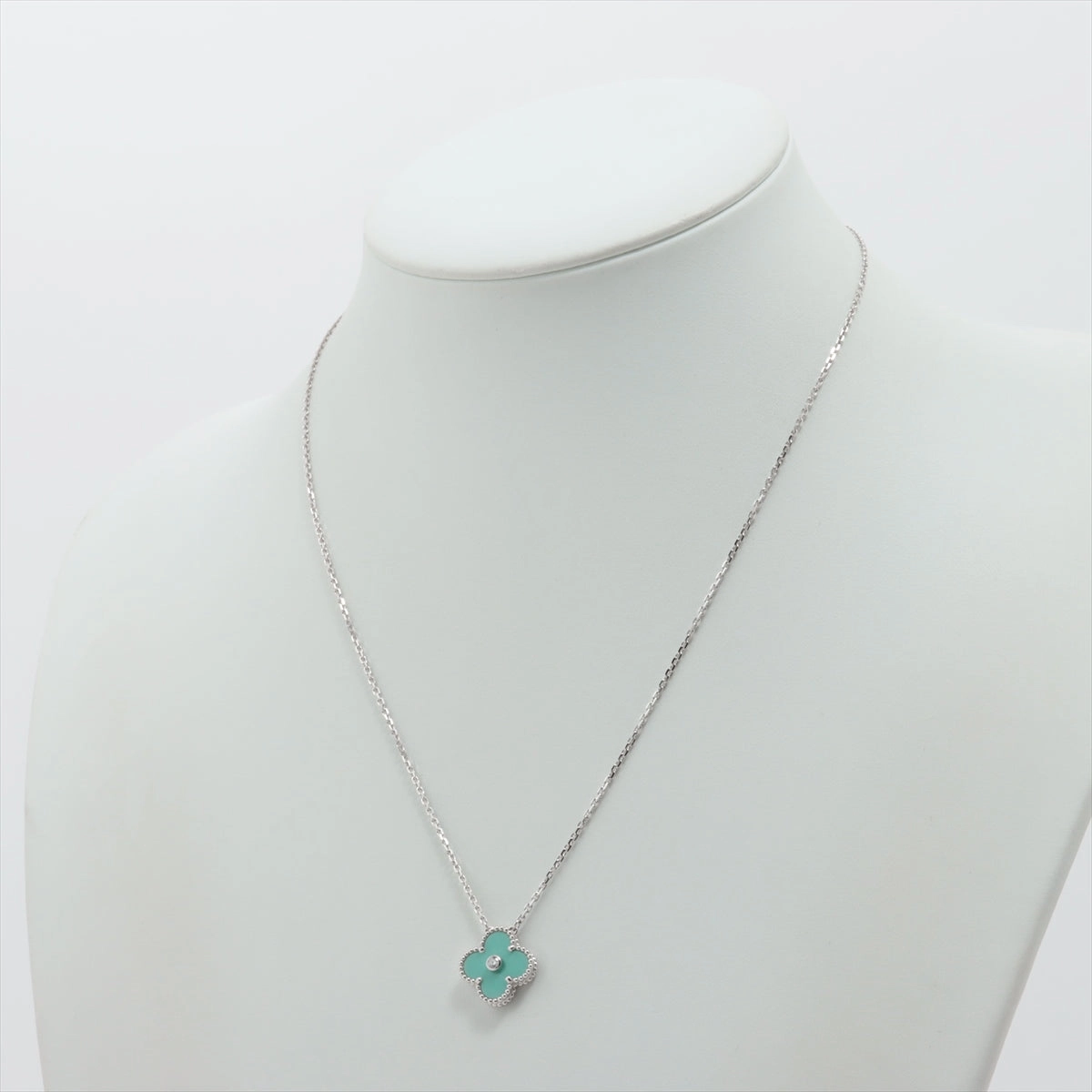 Van Cleef & Arpels Vintage Alhambra Holiday Blue Porcelain 2022 diamond Necklace