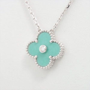 Van Cleef & Arpels Vintage Alhambra Holiday Blue Porcelain 2022 diamond Necklace