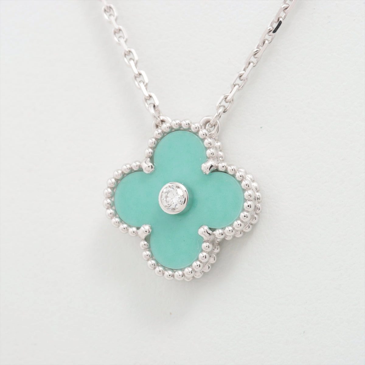 Van Cleef & Arpels Vintage Alhambra Holiday Blue Porcelain 2022 diamond Necklace
