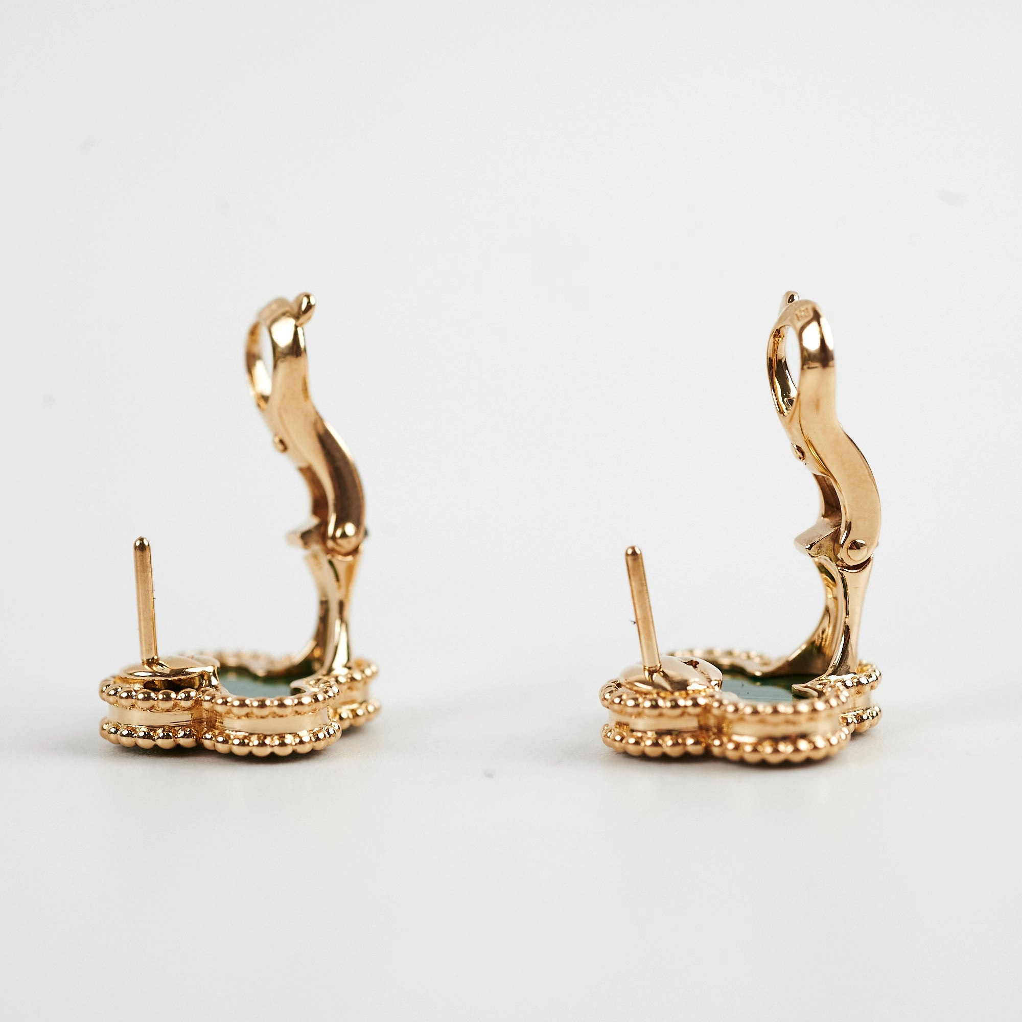 Van Cleef & Arpels Vintage Alhambra Malachite Earrings