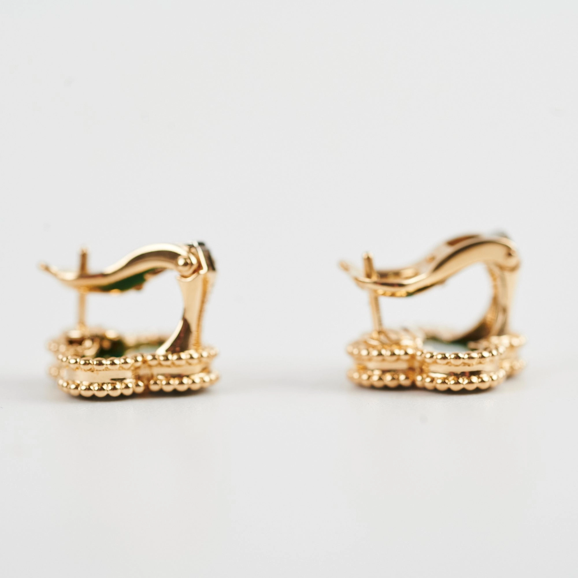 Van Cleef & Arpels Vintage Alhambra Malachite Earrings