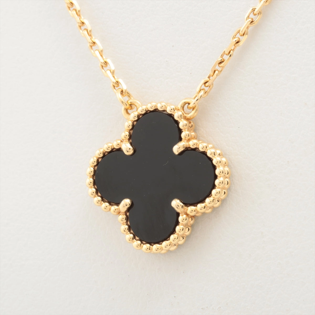 Van Cleef & Arpels Vintage Alhambra Onyx Necklace