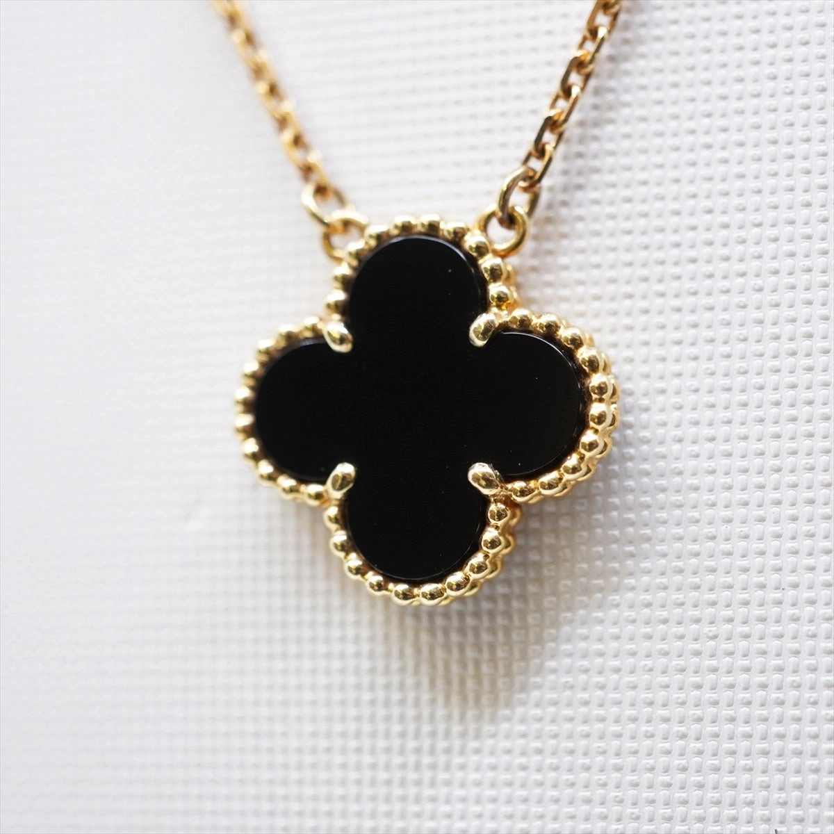 Van Cleef & Arpels Vintage Alhambra Onyx Necklace