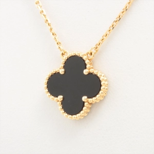 Van Cleef & Arpels Vintage Alhambra Onyx Necklace