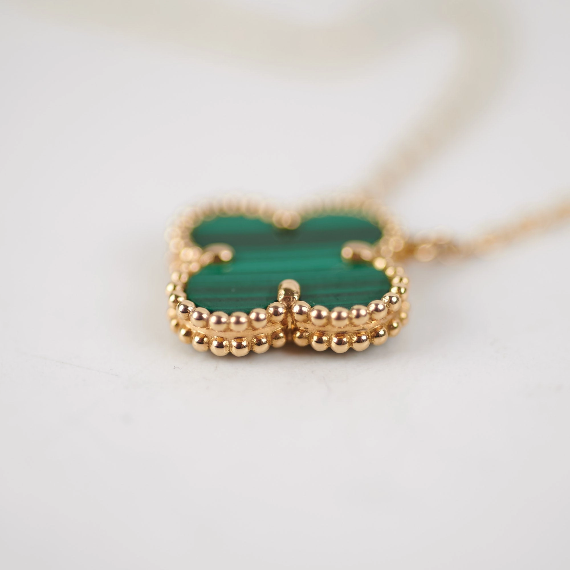 Van Cleef & Arpels Vintage Malachite Alhambra Necklace