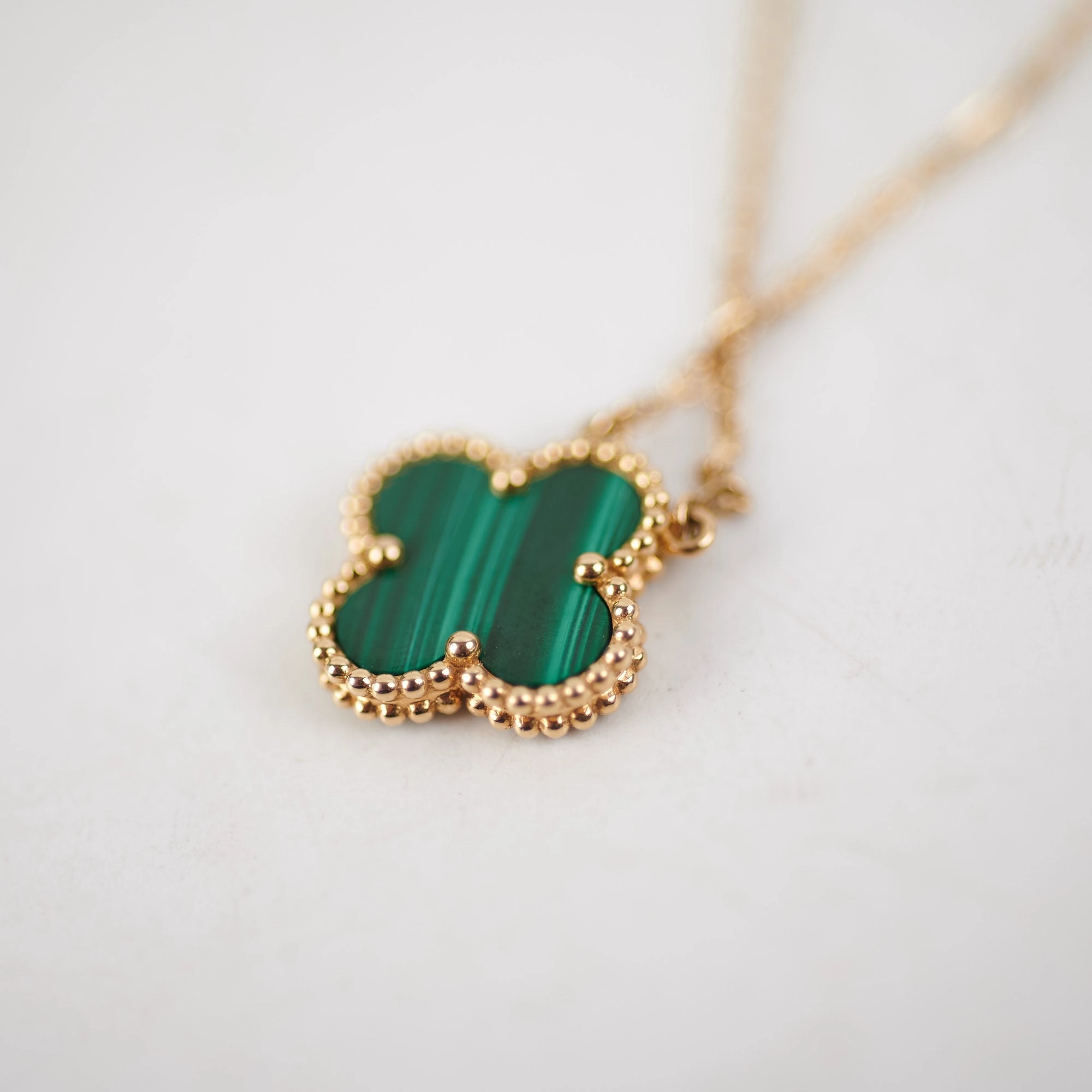 Van Cleef & Arpels Vintage Malachite Alhambra Necklace