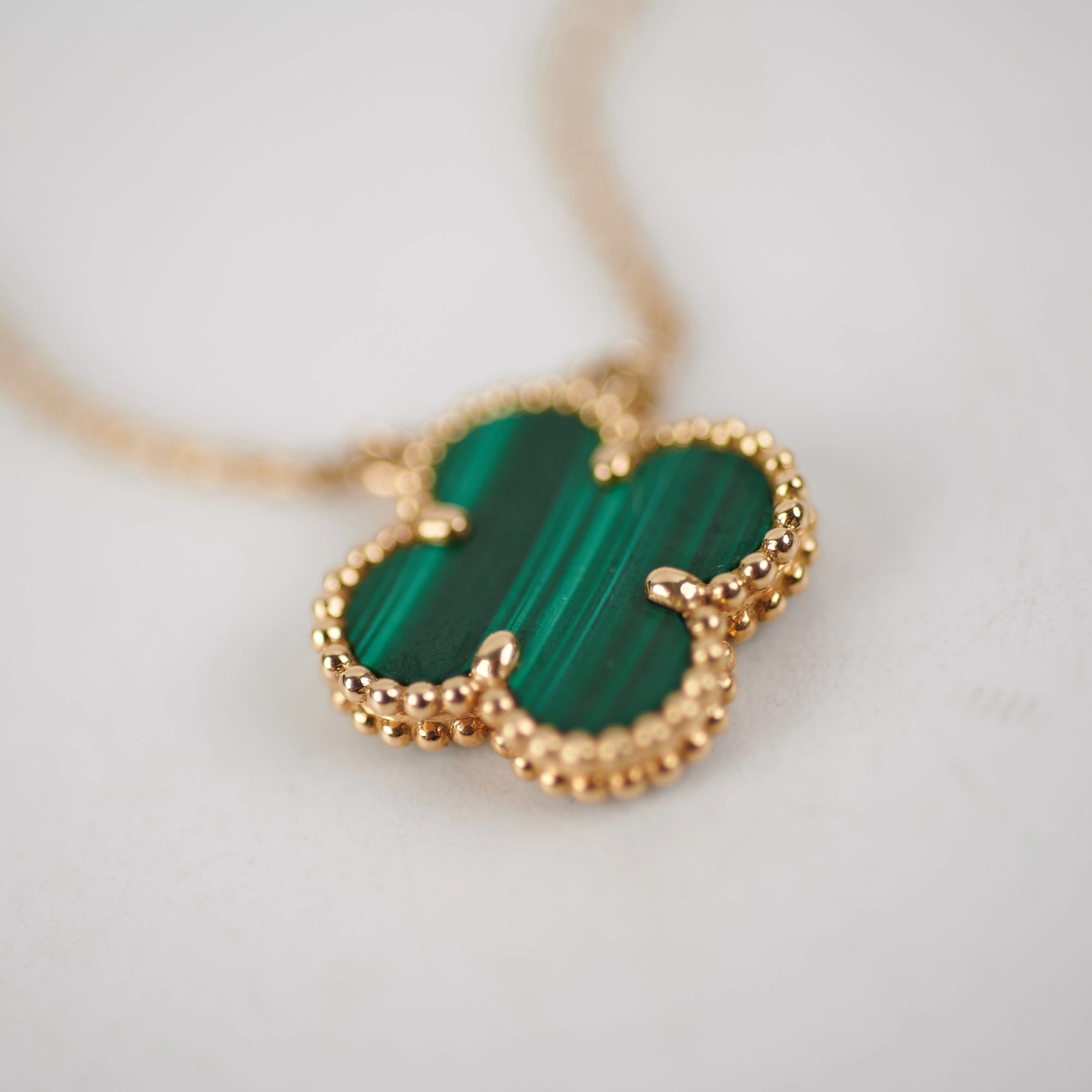 Van Cleef & Arpels Vintage Malachite Alhambra Necklace
