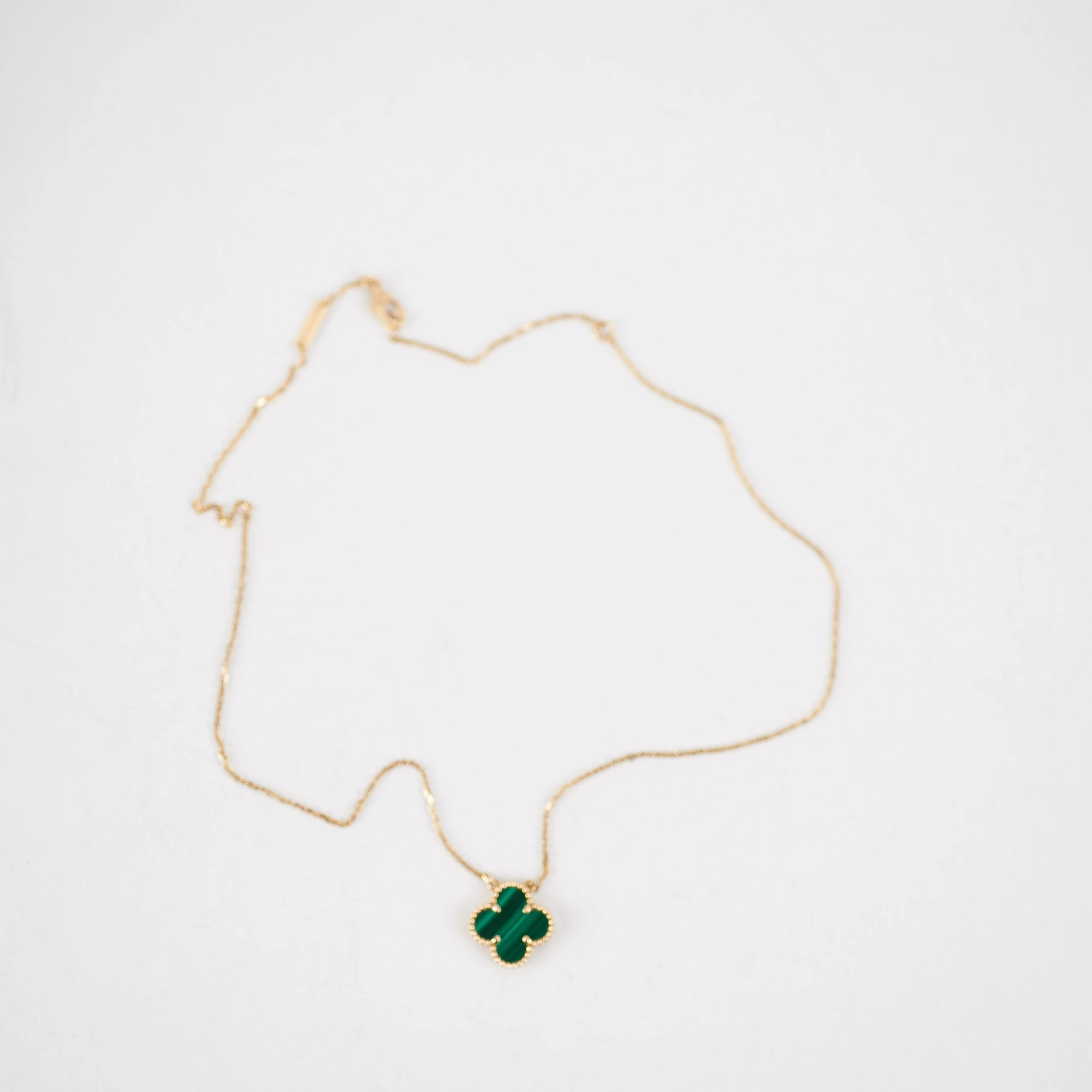 Van Cleef & Arpels Vintage Malachite Alhambra Necklace