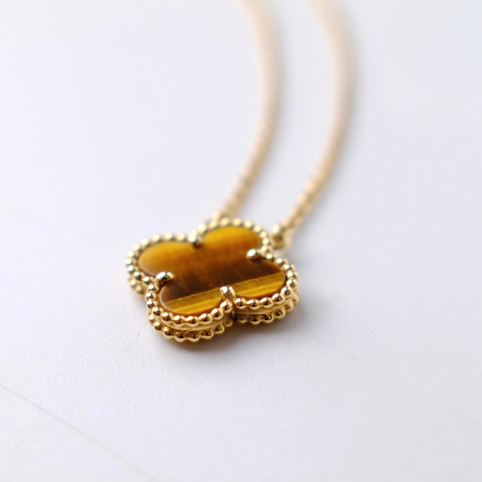 Van Cleef & Arpels Vintage Tiger Eye Pendant Necklace