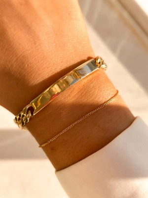 Vintage 9ct Yellow Gold Heavy Curb ID Bracelet
