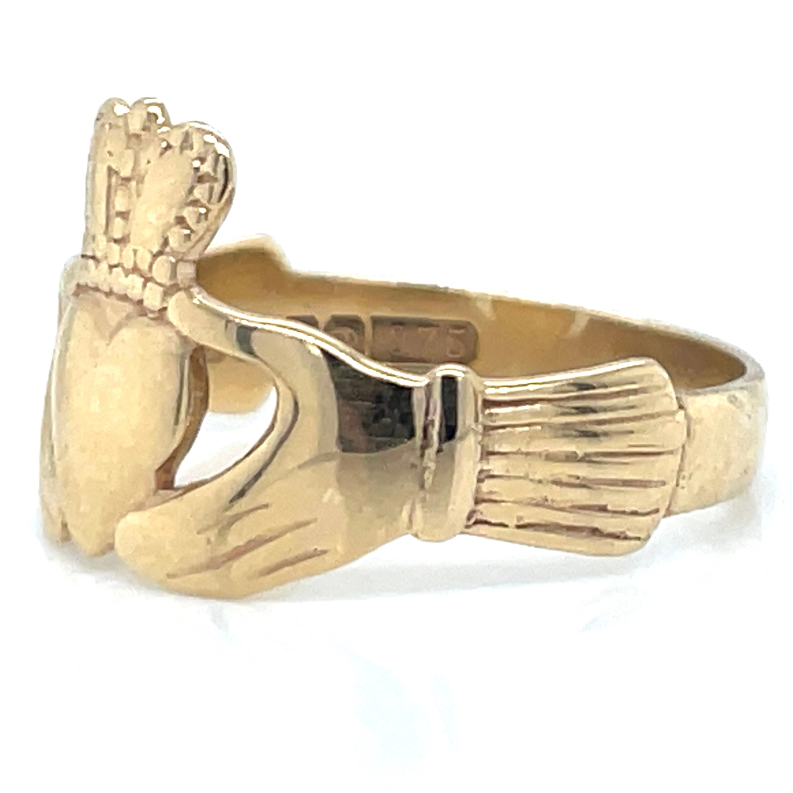 Vintage 9ct Yellow Gold Ladies Claddagh Ring