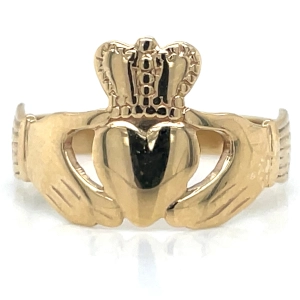Vintage 9ct Yellow Gold Ladies Claddagh Ring