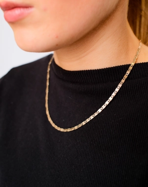 Vintage 9ct Yellow Gold Oval Linked Chain Necklace