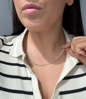 Vintage 9ct Yellow Gold Petite Curb Necklace