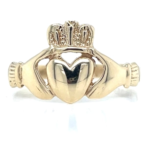 Vintage 9ct Yellow Gold Plain Claddagh Ring