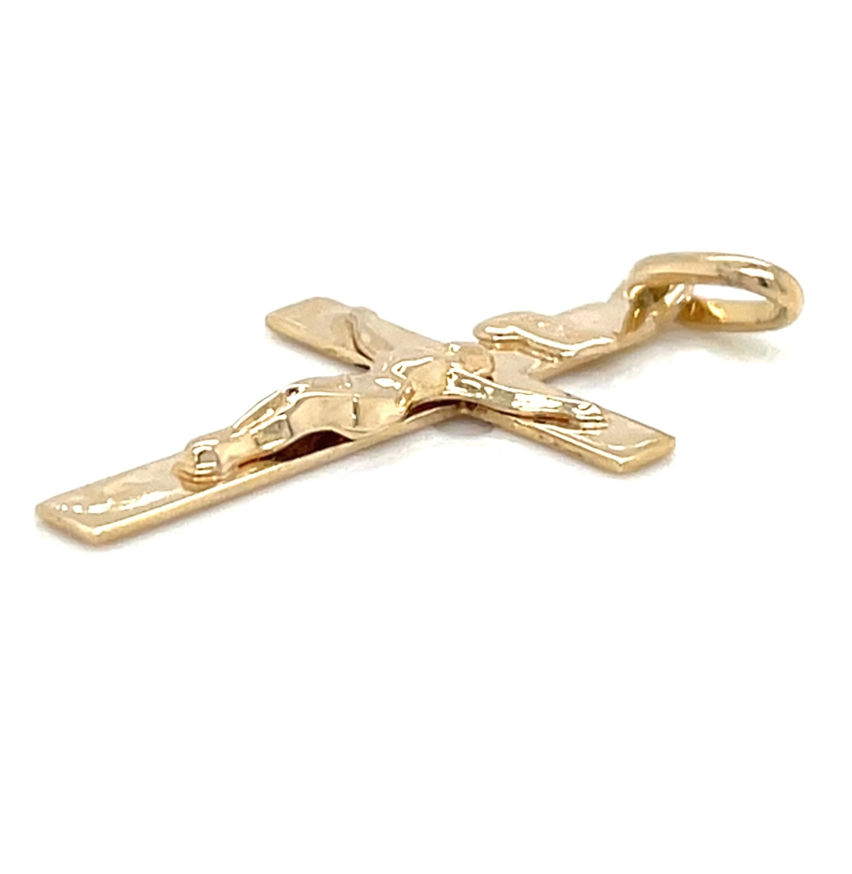 Vintage 9ct Yellow Gold Slender Crucifix Pendant