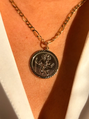 Vintage 9ct Yellow Gold St Christopher Pendant