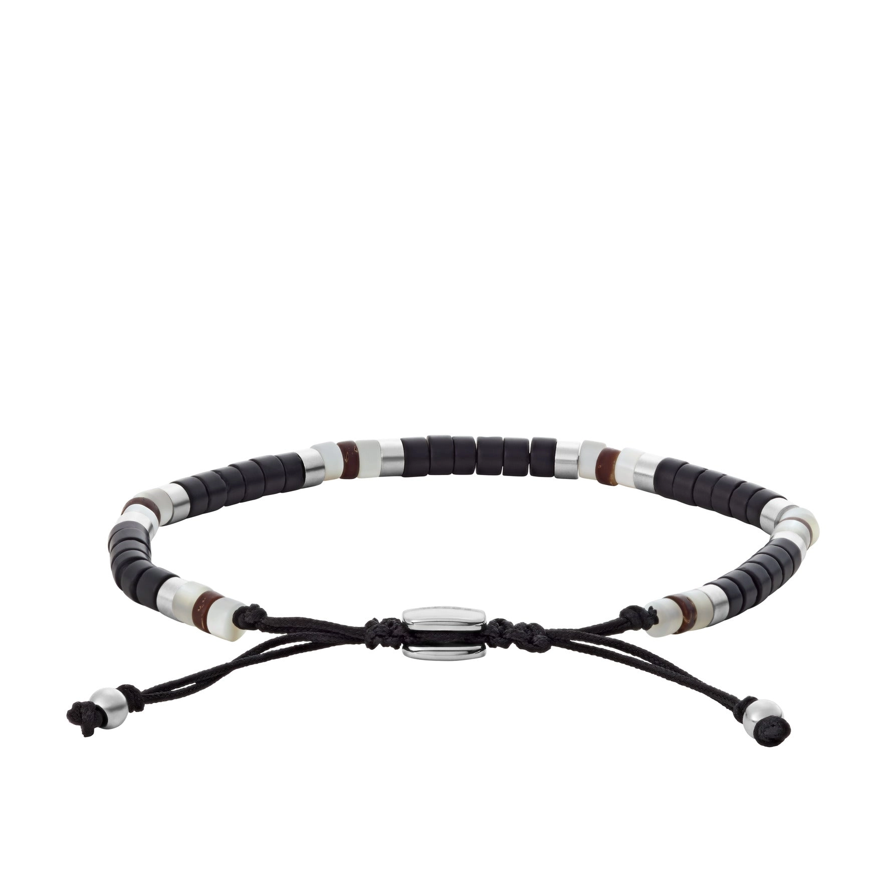 Vintage Casual Summer Beads Black Onyx Coconut and Shell Beaded Bracelet