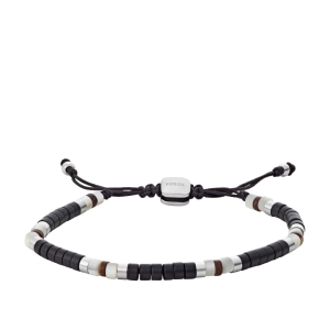 Vintage Casual Summer Beads Black Onyx Coconut and Shell Beaded Bracelet