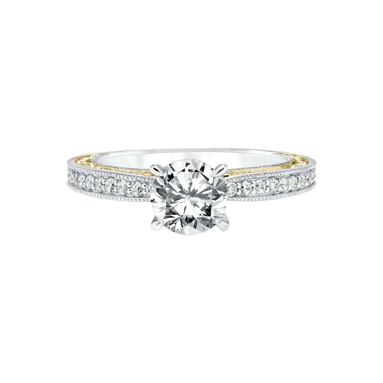 Vintage Diamond Filigree Semi Mount Ring