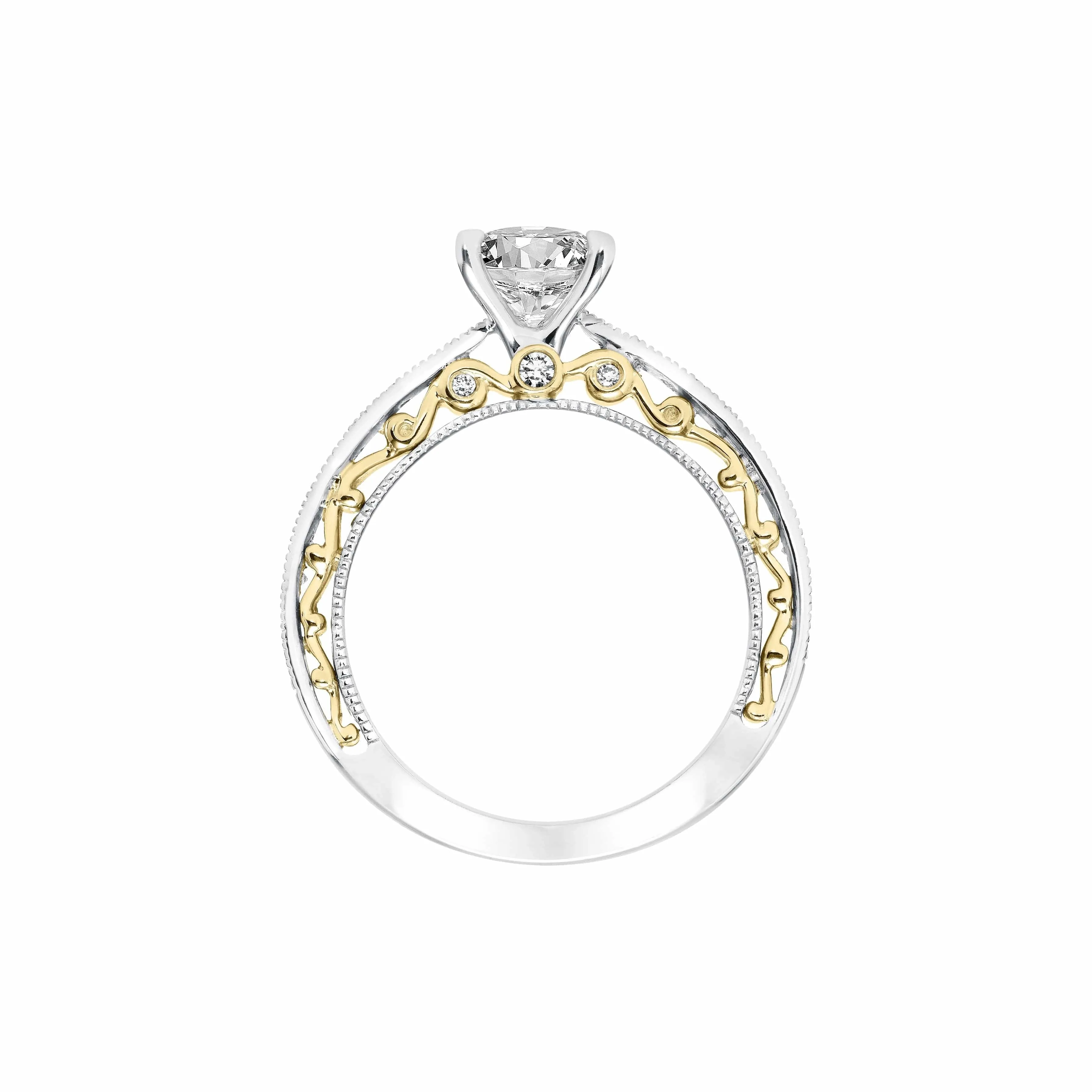 Vintage Diamond Filigree Semi Mount Ring