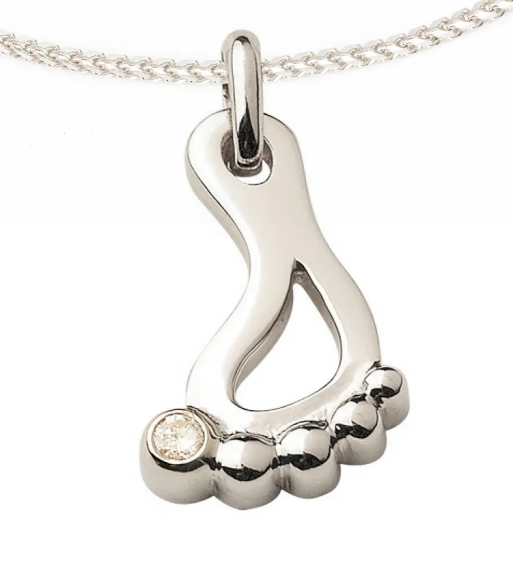 White 14K Gold Barefootin' Pendant with Diamond