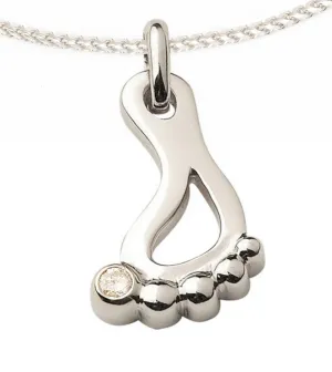 White 14K Gold Barefootin' Pendant with Diamond
