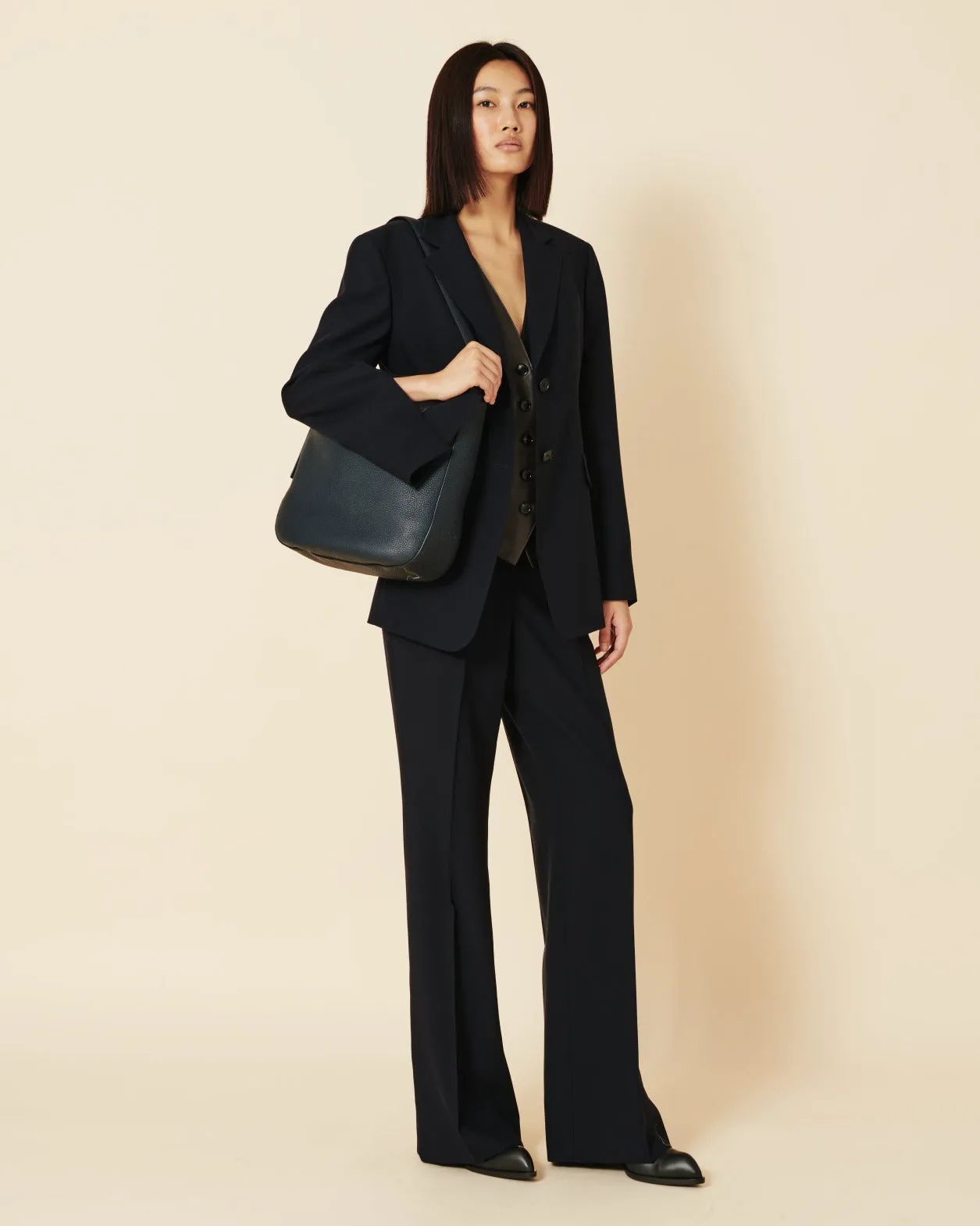 Wide Straight Cool Wool Pants