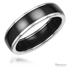 Zirconium And Silver 6mm Wedding Ring